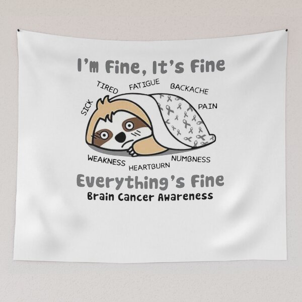 Item preview, Tired Sloth Brain Cancer Awareness designed and sold by ZalcArtStore.