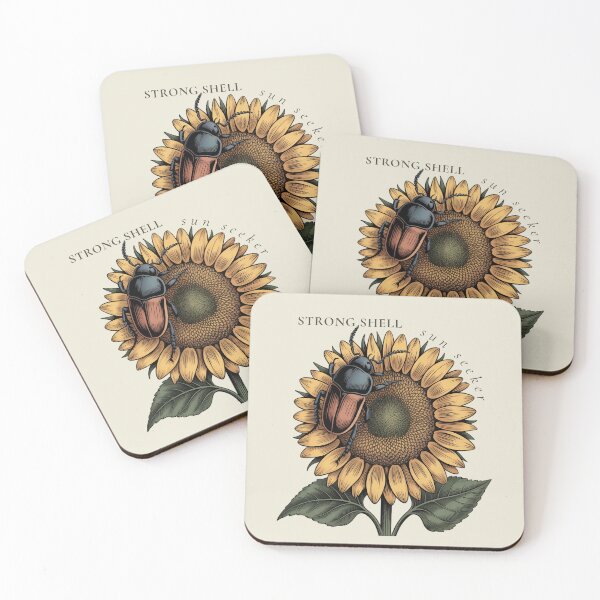 Item preview, Strong Shell Sun Seeker Vintage Beetle Sunflower Art designed and sold by AlexandraSand.