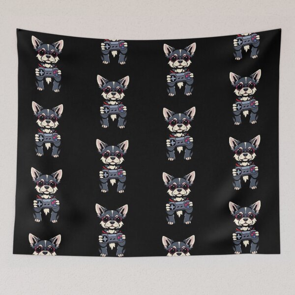 Item preview, Gamer Dog Funny Puppy Video Game Controller Art designed and sold by artlife4.