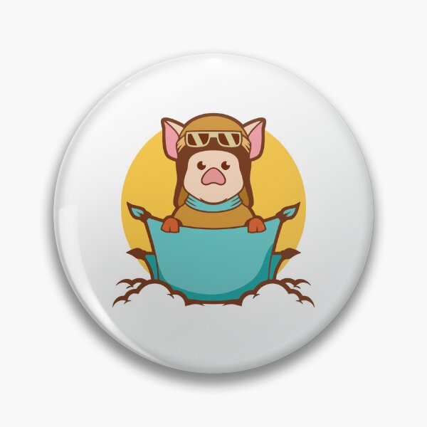 Item preview, Cute Pilot Pig Flying Aviator Character designed and sold by matildampugh.