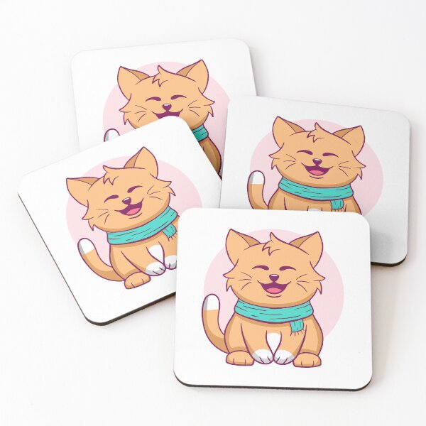 Item preview, Happy Smiling Orange Cat with Blue Scarf designed and sold by matildampugh.