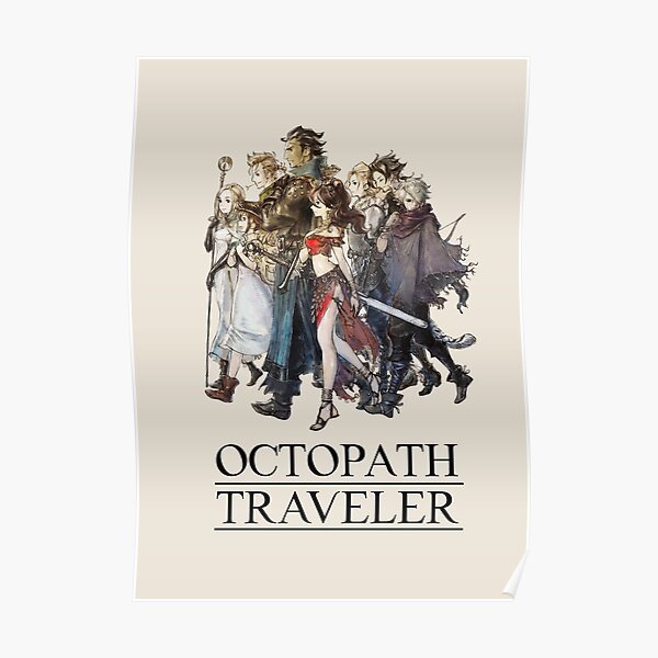 Octopath Traveler® - Travelers Logo (Black) Poster