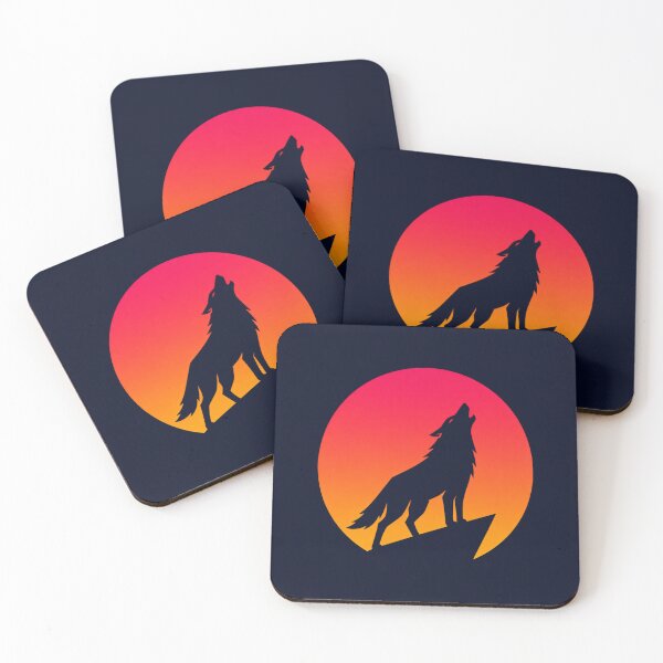 Item preview, Howling Wolf Sunset Silhouette Minimal designed and sold by Creative_Canvas.