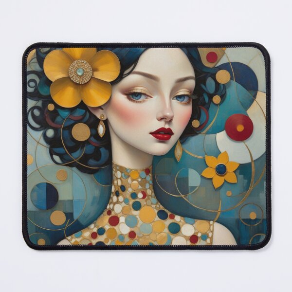 Item preview, Art Nouveau Floral Woman Portrait designed and sold by Beyond The Canvas.