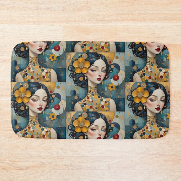 Item preview, Art Nouveau Floral Woman Portrait designed and sold by Beyond The Canvas.