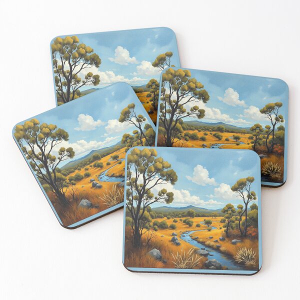 Item preview, Australian Landscape Art Rustic Nature Painting Outback Scenery Aesthetic Travel Gift designed and sold by ArtByTripti.