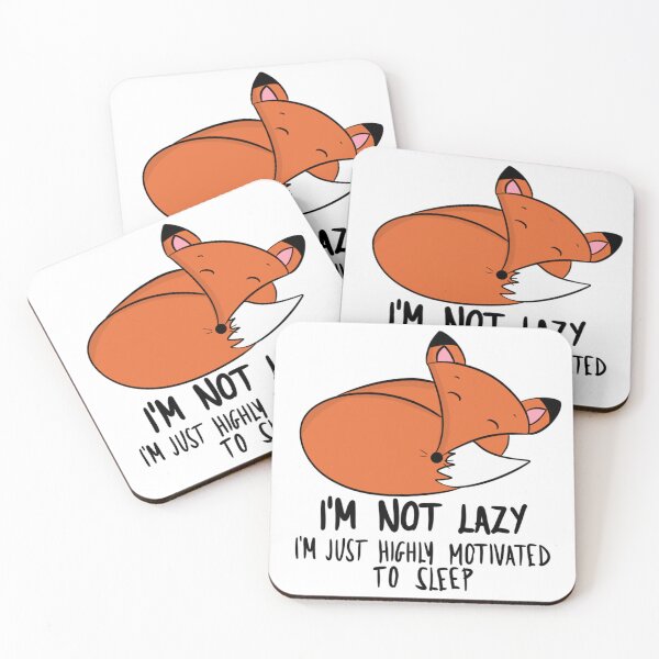 Item preview, I'm Not Lazy Highly Motivated To Sleep Funny Fox designed and sold by DesignFreakArt.