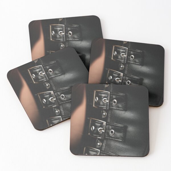 Item preview, Black Leather Buckle Detail – Dark Aesthetic Fashion Photography Print designed and sold by BodylineStudio.