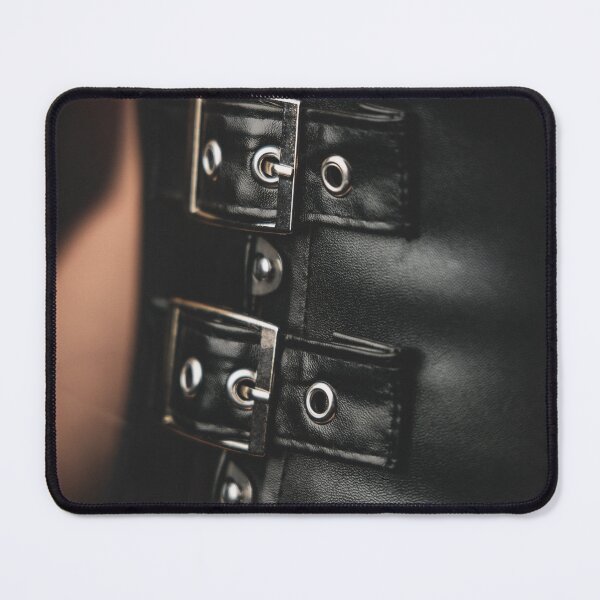 Item preview, Black Leather Buckle Detail – Dark Aesthetic Fashion Photography Print designed and sold by BodylineStudio.