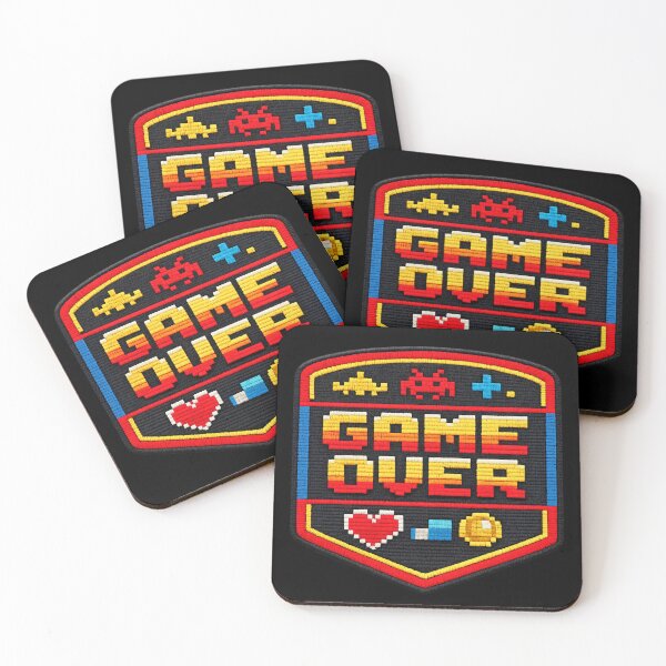 Item preview, Retro Game Over Patch - Embroidered Pixel Art Gaming Shield designed and sold by myforestfog.