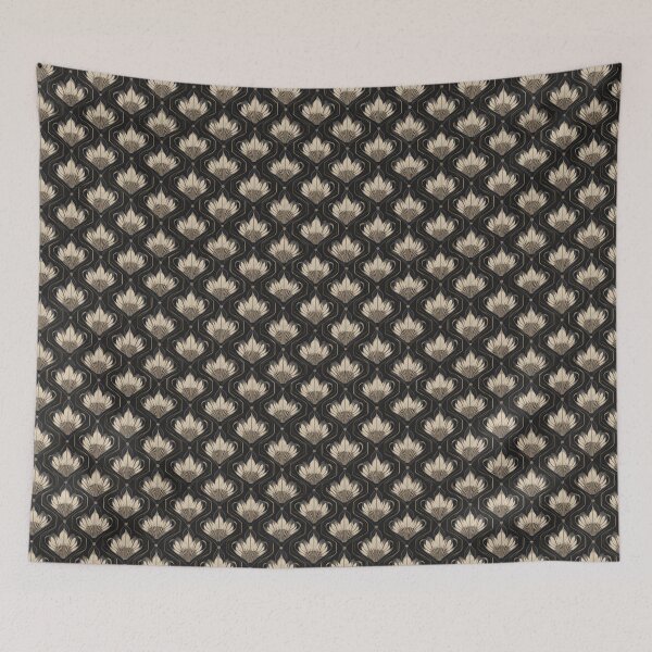 Item preview, Art Deco Lotus Pattern - Black and Champagne designed and sold by BestVarieties.