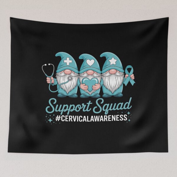 Item preview, Cervical Cancer Awareness Gnome Support Squad Teal Ribbon designed and sold by EllenJast.