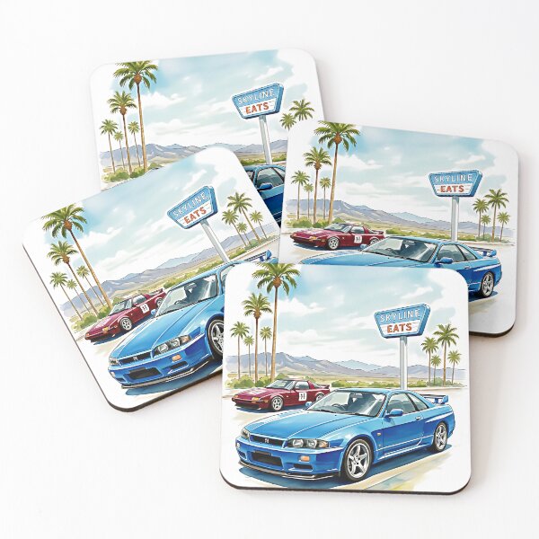Item preview, Retro Blue Tuner Car at Skyline Diner designed and sold by graphixpolash.