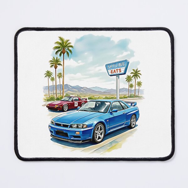 Item preview, Retro Blue Tuner Car at Skyline Diner designed and sold by graphixpolash.