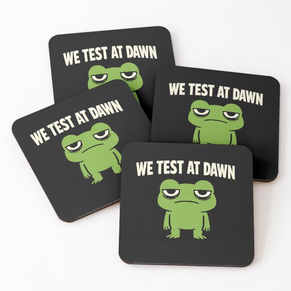 Item preview, We Test At Dawn Funny Frog Shirt, Minimalist Student Meme T-Shirt, Exam Humor Tee, College Finals Week, Dead Inside Frog designed and sold by VibeOffline Studio.
