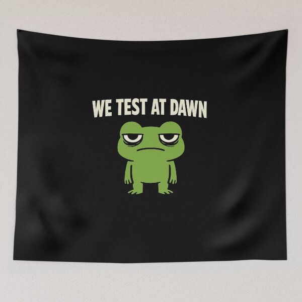 Item preview, We Test At Dawn Funny Frog Shirt, Minimalist Student Meme T-Shirt, Exam Humor Tee, College Finals Week, Dead Inside Frog designed and sold by VibeOffline Studio.