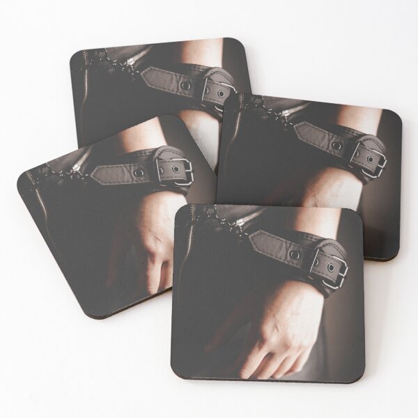 Item preview, Black Leather Cuff Wristband – Gothic Punk Fashion Photography Print designed and sold by BodylineStudio.