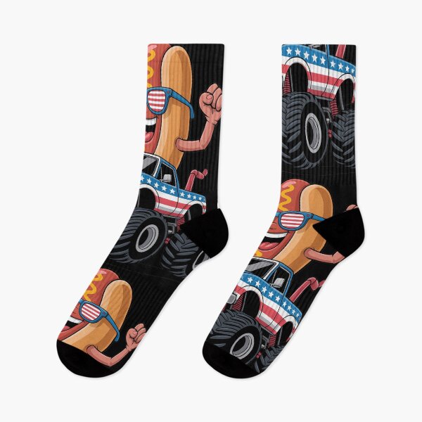 Item preview, 4th Of July Monster Truck Hot Dog American Flag designed and sold by benonarts.