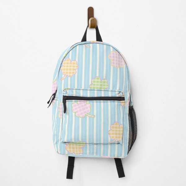 Item preview, Clover Leaf Pattern on Blue-White Stripe Background designed and sold by kindacute-shop.