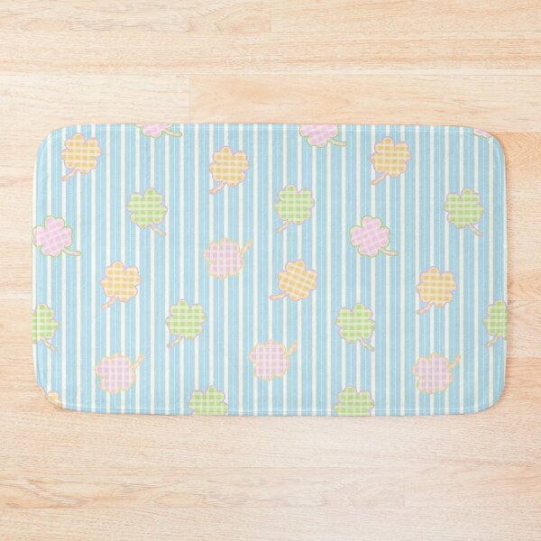 Item preview, Clover Leaf Pattern on Blue-White Stripe Background designed and sold by kindacute-shop.