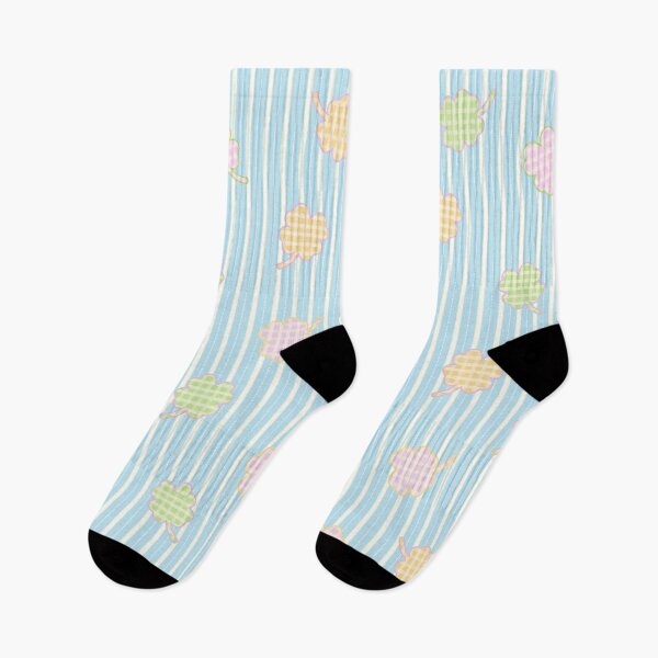 Item preview, Clover Leaf Pattern on Blue-White Stripe Background designed and sold by kindacute-shop.