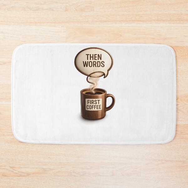 Item preview, First Coffee Then Words Funny Coffee Lover Quote | Minimalist 3D Coffee Mug Design designed and sold by Divakar Fashion.