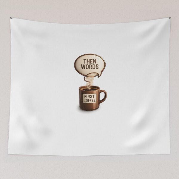 Item preview, First Coffee Then Words Funny Coffee Lover Quote | Minimalist 3D Coffee Mug Design designed and sold by Divakar Fashion.