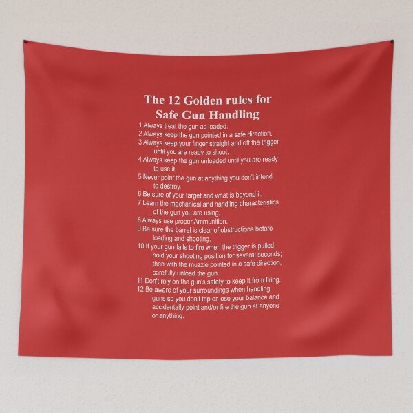 Item preview, 12 Golden Rule Of Gun Handling Safety (v1) designed and sold by BlueRockDesigns.