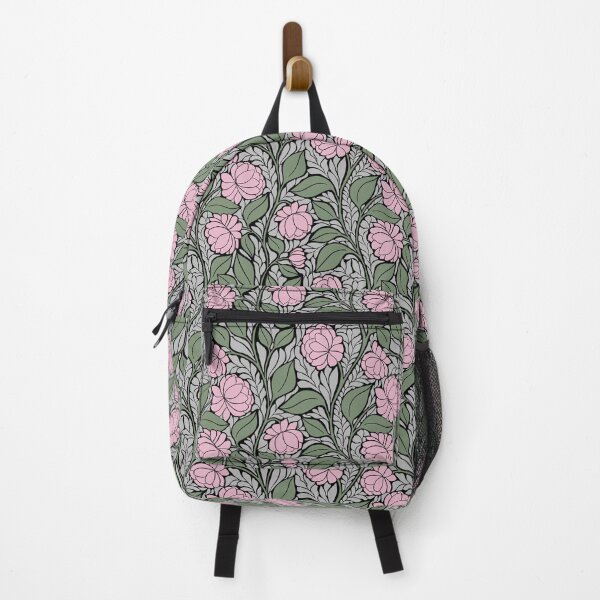 Item preview, Medium Soft Pink Peony Art Nouveau Sage Green Botanical Pattern designed and sold by DColourMuse.