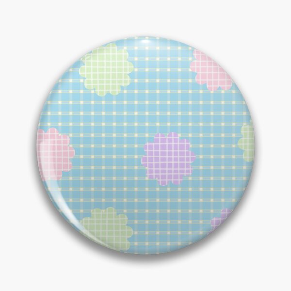 Item preview, Flower Pattern on Blue Checked Background designed and sold by kindacute-shop.