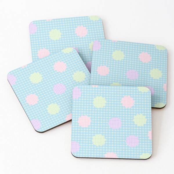 Item preview, Flower Pattern on Blue Checked Background designed and sold by kindacute-shop.