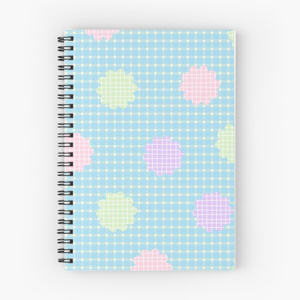 Item preview, Flower Pattern on Blue Checked Background designed and sold by kindacute-shop.