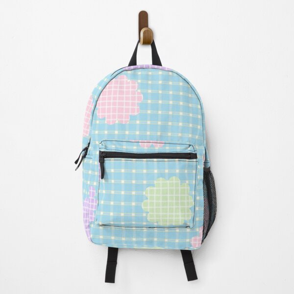 Item preview, Flower Pattern on Blue Checked Background designed and sold by kindacute-shop.