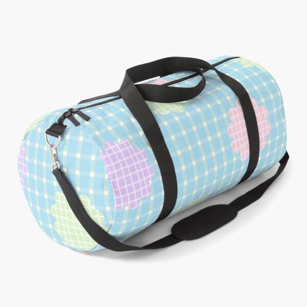 Item preview, Flower Pattern on Blue Checked Background designed and sold by kindacute-shop.