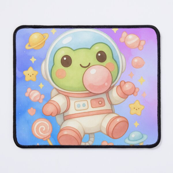 Item preview, Cute Frog Astronaut Blowing Bubble Gum – Kawaii Pastel Space Galaxy Art designed and sold by p-frosty-design.