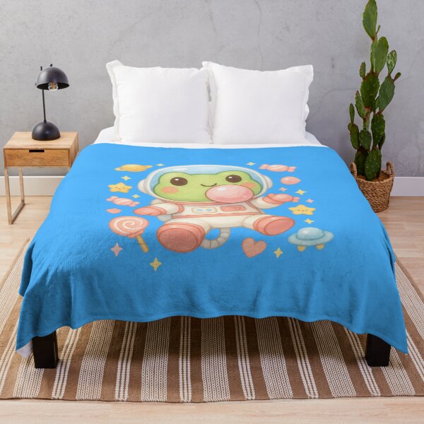 Item preview, Cute Frog Astronaut Blowing Bubble Gum – Kawaii Pastel Space Galaxy Art designed and sold by p-frosty-design.