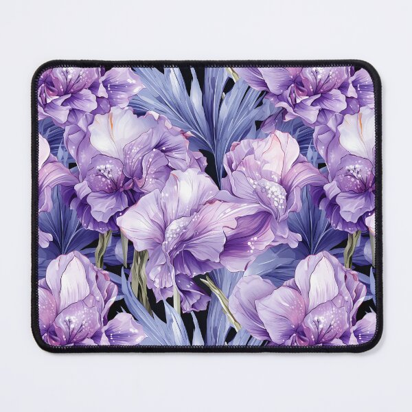 Item preview, Purple and white iris flower seamless pattern designed and sold by Leylita Design.