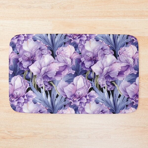 Item preview, Purple and white iris flower seamless pattern designed and sold by Leylita Design.