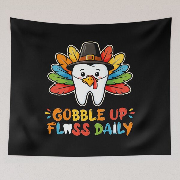 Item preview, Funny Turkey Tooth Gobble Up Floss Daily designed and sold by graphixpolash.