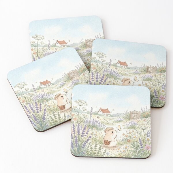 Item preview, Little Hamster Adventurer in a Lavender Field designed and sold by tiny-hamu-life.