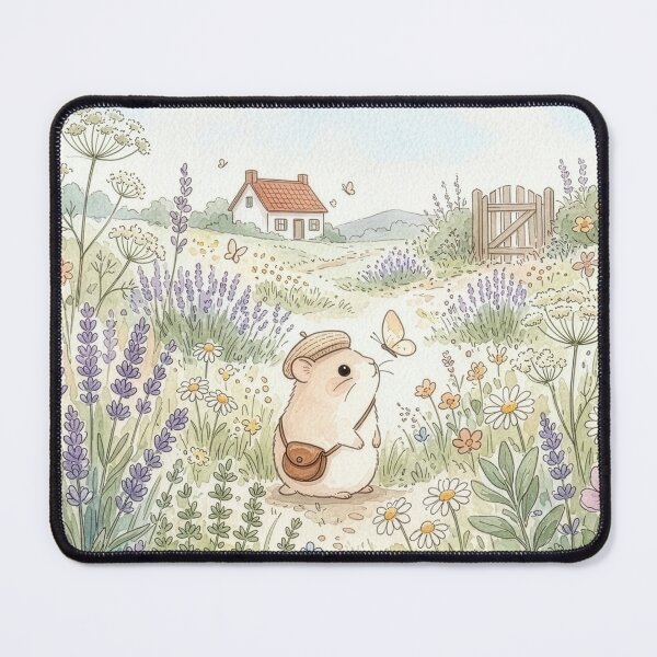 Item preview, Little Hamster Adventurer in a Lavender Field designed and sold by tiny-hamu-life.