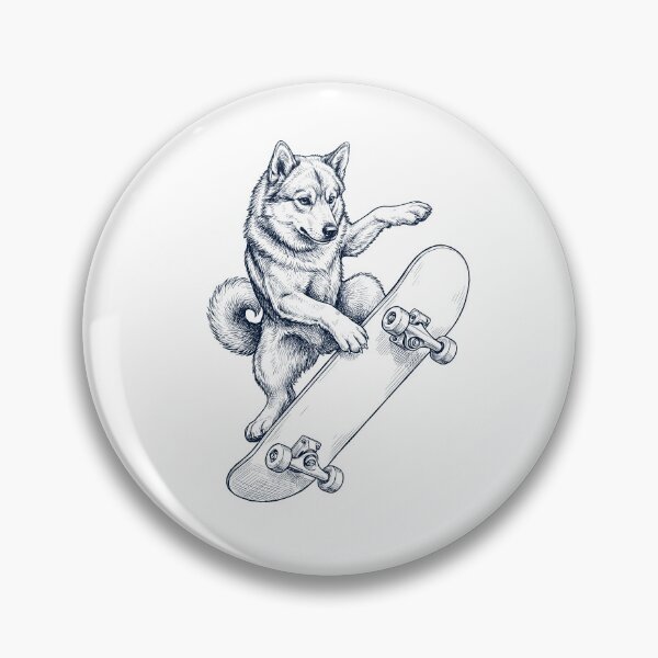 Item preview, Vintage Norwegian Buhund Skateboarding Skate Dog Dad Lover designed and sold by DoodleTortle.