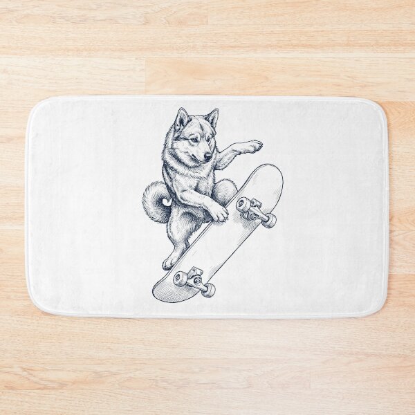 Item preview, Vintage Norwegian Buhund Skateboarding Skate Dog Dad Lover designed and sold by DoodleTortle.