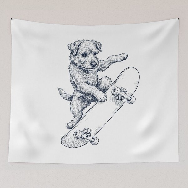 Item preview, Vintage Norwich Terrier Skateboarding Skate Dog Dad Lover designed and sold by DoodleTortle.