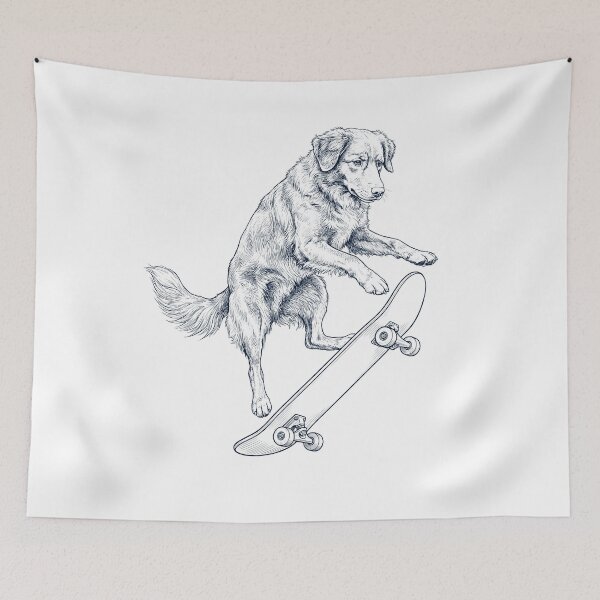 Item preview, Vintage Nova Scotia Duck Tolling Retriever Skateboarding Skate Dog Dad Lover designed and sold by DoodleTortle.