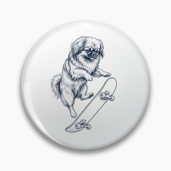 Artikelvorschau, Vintager Pekingese Skateboarding Skate Dog Dad Lover entworfen und verkauft von DoodleTortle.