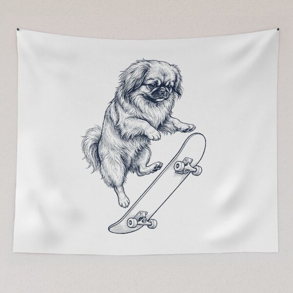 Item preview, Vintage Pekingese Skateboarding Skate Dog Dad Lover designed and sold by DoodleTortle.