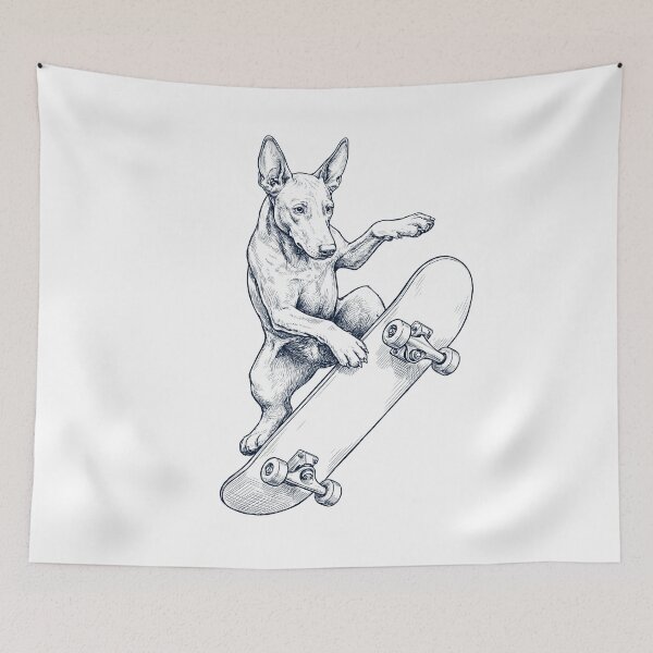 Item preview, Vintage Pharaoh Hound Skateboarding Skate Dog Dad Lover designed and sold by DoodleTortle.