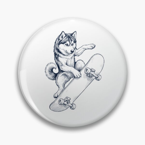 Item preview, Vintage Pomsky Skateboarding Skate Dog Dad Lover designed and sold by DoodleTortle.