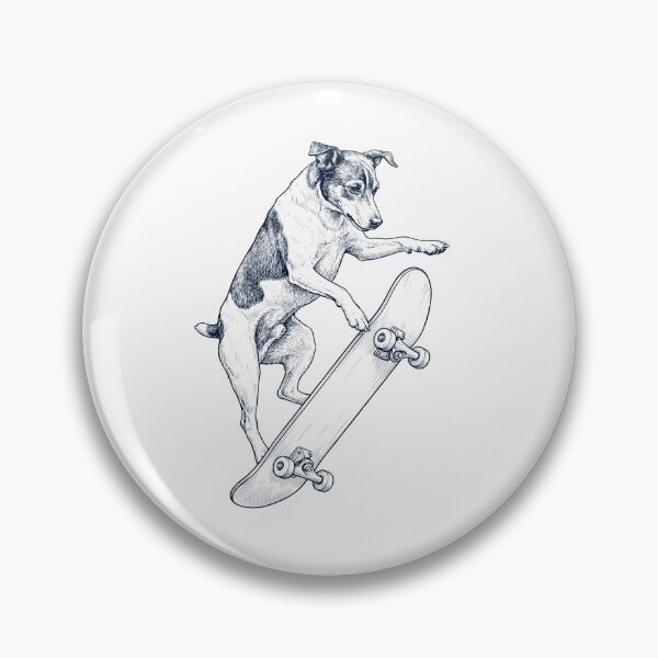 Item preview, Vintage Rat Terrier Skateboarding Skate Dog Dad Lover designed and sold by DoodleTortle.